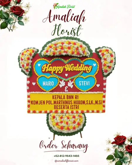 Papan Bunga Pernikahan Ganjar Sabar